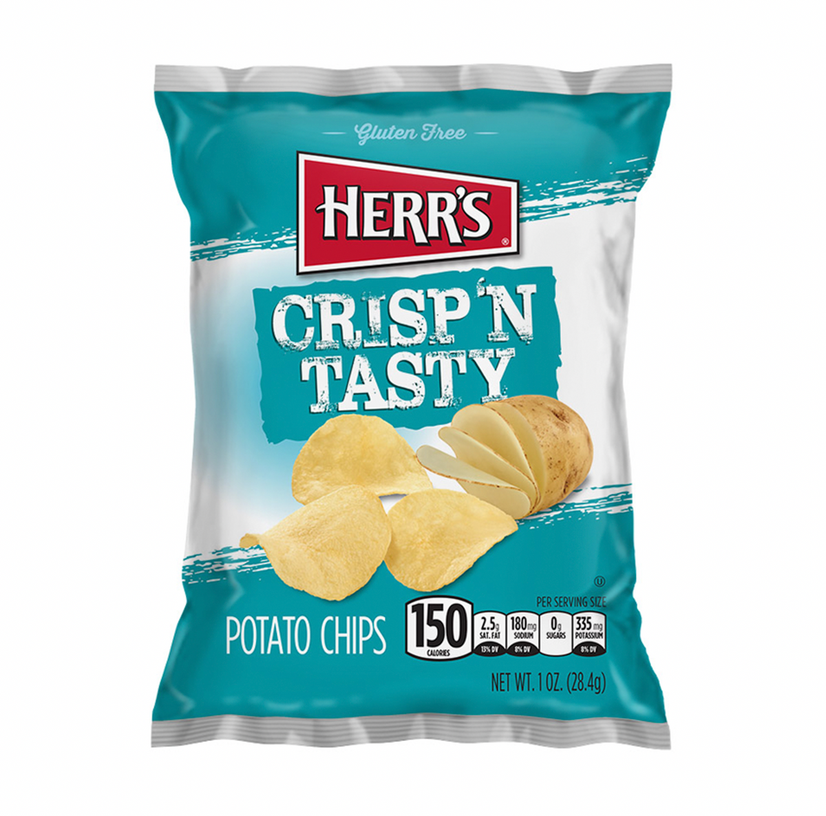 Herrs Regular Crisp N Tasty Potato Chips 99g Sugar Box