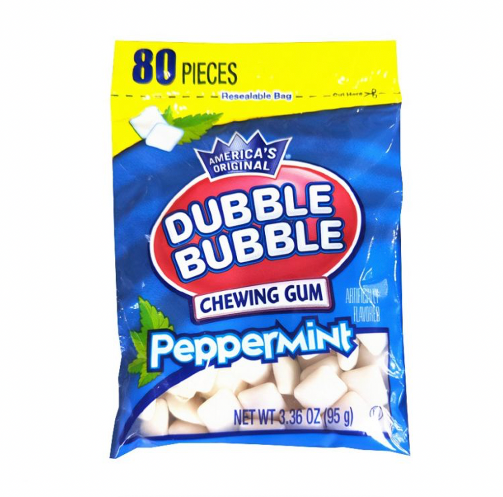 Dubble Bubble Peppermint Chewing Gum Peg Bag 95g - Sugar Box