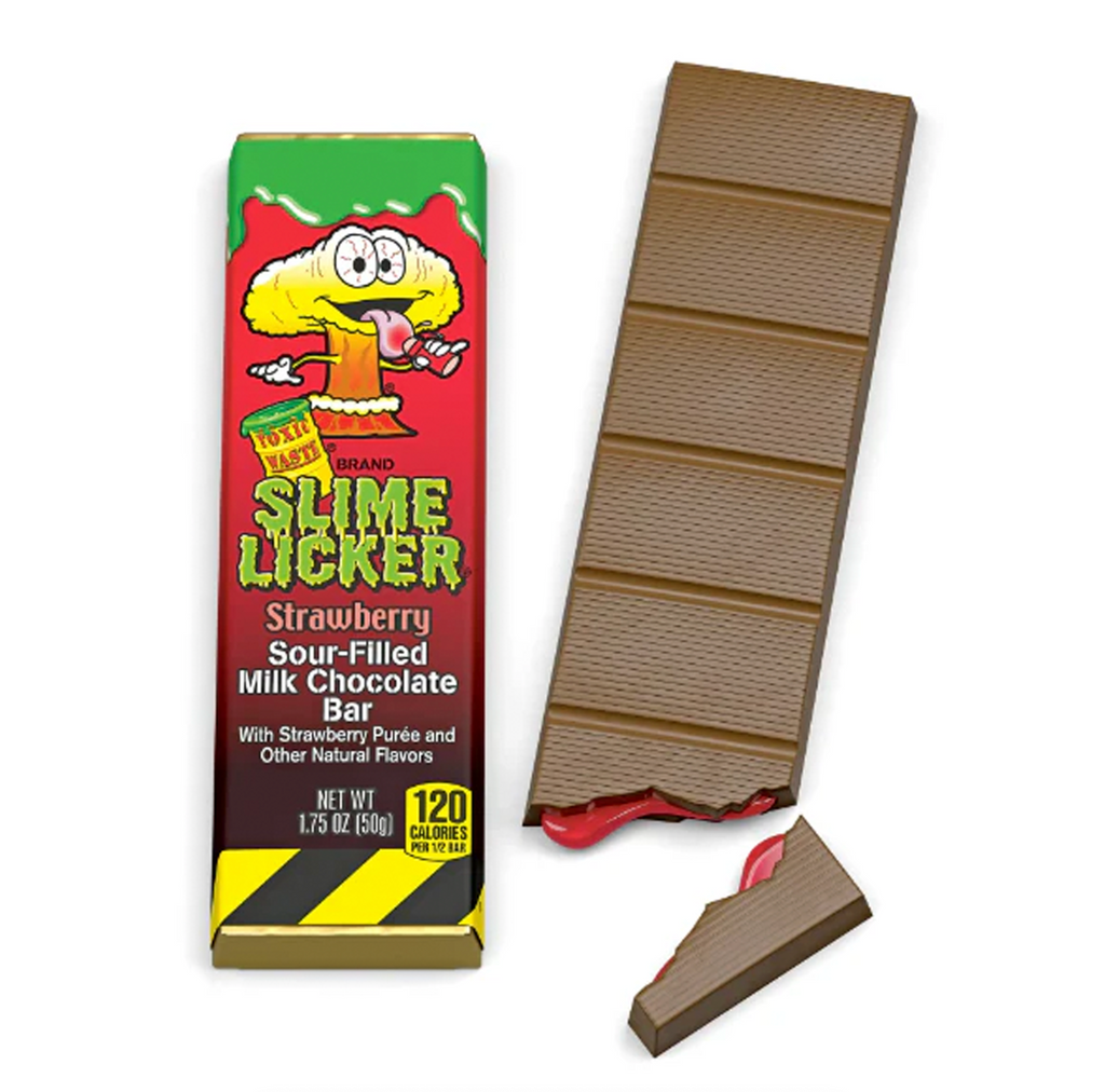 Toxic Waste Slime Licker Chocolate Bar Strawberry 50g - Sugar Box