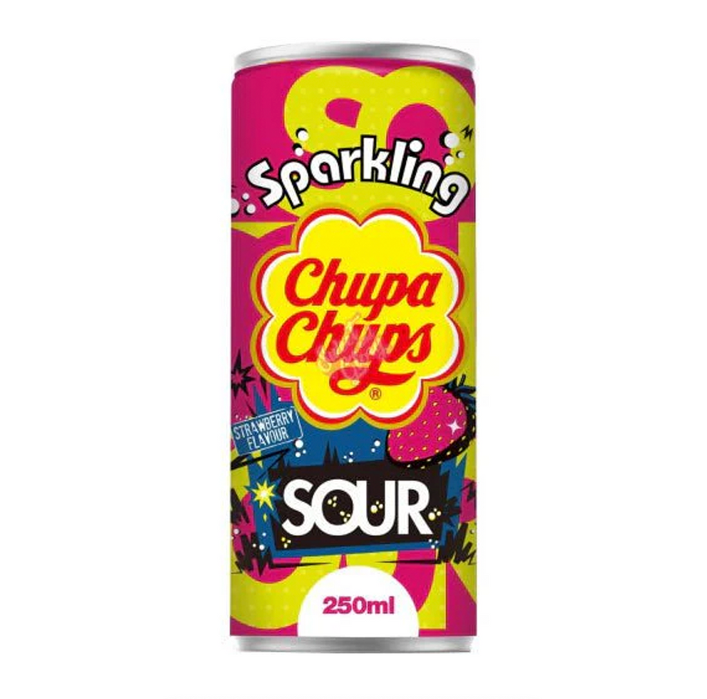 Chupa Chups Sour Strawberry Soda 250ml - Sugar Box