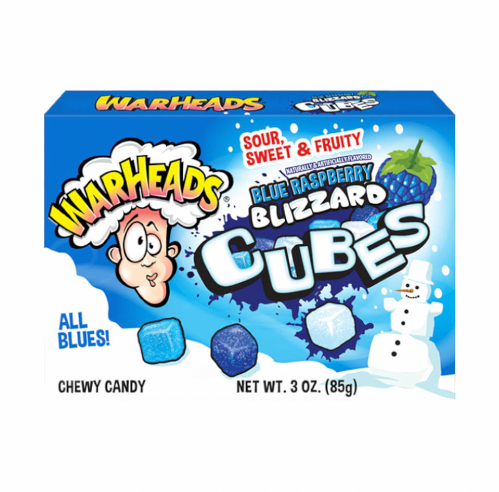 Warheads Blizzard Cubes Blue Raspberry Theatre Box 85g - Sugar Box